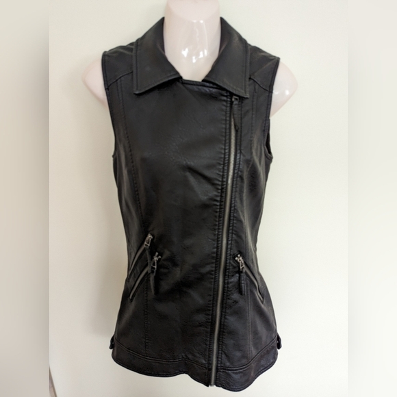 Noisy MAY faux leather moto biker jacket vest black women's xs - Picture 4 of 16